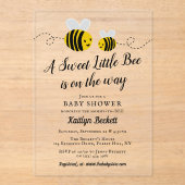 Sweet Little Honey Bee Baby Dusche Acryleinladungen (Vorderseite)