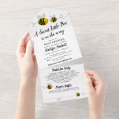 Sweet Little Honey Bee Baby Dusche All In One Einladung (Abreißen)