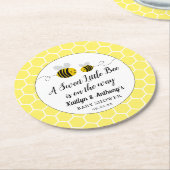 Sweet Little Honey Bee Baby Dusche Runder Pappuntersetzer (Angewinkelt)
