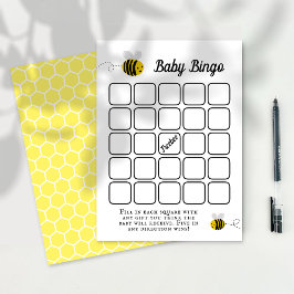 Sweet Little Honey Bee Baby Shower Bingo Game Begleitkarte