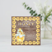 Sweet Little Honey Bee Baby Shower Einladung (Stehend Vorderseite)