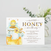 Sweet Little Honey Bee Baby Shower Einladung (Stehend Vorderseite)