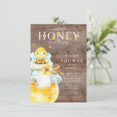 Sweet Little Honey Bee Baby Shower Einladung (Stehend Vorderseite)