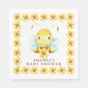 Sweet Little Honey Bee Baby Shower Paper Napkins Serviette