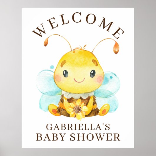 Sweet Little Honey Bee Baby Shower Poster (Vorne)