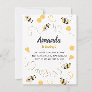 Sweet Little Honey Bee Birthday Party Einladung
