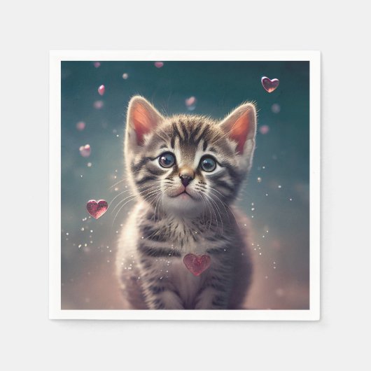 Sweet Little Kitten Liebe Serviette (Vorderseite)