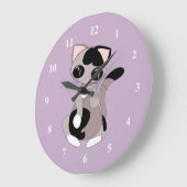 Sweet Little Kitty Große Wanduhr (Winkel)