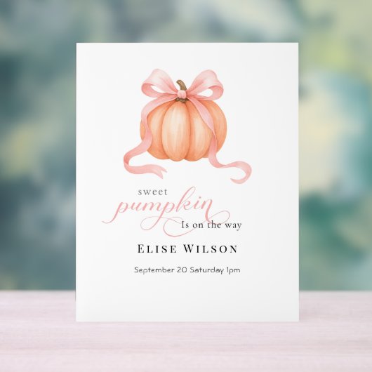 Sweet Little Kürbis Pink Bogen ist auf dem Weg Acrylschild (Neutral)