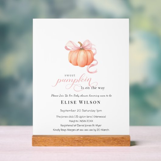 Sweet Little Kürbis Pink Bogen ist auf dem Weg Acrylschild (Neutral)