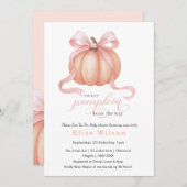 Sweet Little Kürbis Pink Bogen ist auf dem Weg Einladung (Vorne/Hinten)