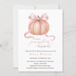 Sweet Little Kürbis Pink Bogen ist auf dem Weg Einladung