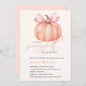 Sweet Little Kürbis Pink Bogen ist auf dem Weg Einladung (Vorne/Hinten)