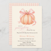 Sweet Little Kürbis Pink Bogen ist auf dem Weg Einladung (Vorne/Hinten)