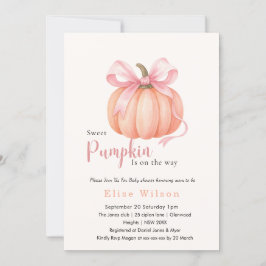 Sweet Little Kürbis Pink Bogen ist auf dem Weg Einladung