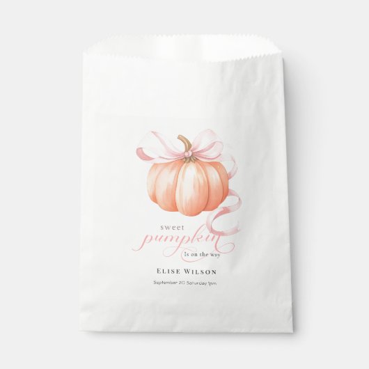 Sweet Little Kürbis Pink Bogen ist auf dem Weg Geschenktütchen (Vorderseite)