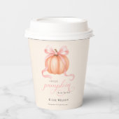 Sweet Little Kürbis Pink Bogen ist auf dem Weg Pappbecher (Vorderseite)