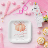 Sweet Little Kürbis Pink Bogen ist auf dem Weg Pappteller (Party)