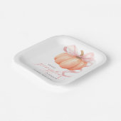 Sweet Little Kürbis Pink Bogen ist auf dem Weg Pappteller (Gewinkelt)