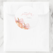 Sweet Little Kürbis Pink Bogen ist auf dem Weg Runder Aufkleber (Tasche)