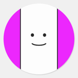 Sweet Little Lächeln Gesicht Bright Pink Edge Stre Runder Aufkleber