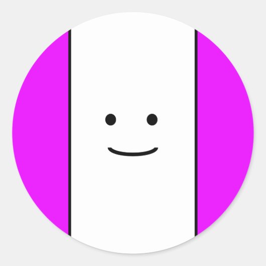 Sweet Little Lächeln Gesicht Bright Pink Edge Stre Runder Aufkleber (Vorderseite)