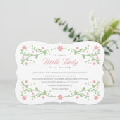 Sweet Little Lady Baby Shower Einladung (Stehend Vorderseite)