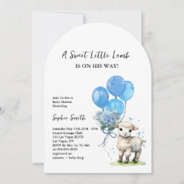 Sweet Little Lamb Baby Dusche Aquarellbogen Einladung