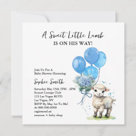 Sweet Little Lamb Baby Dusche Aquarellplatz Einladung