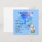 Sweet Little Lamb Baby Dusche Blue Hydrangea Einladung (Vorne/Hinten)