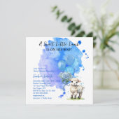 Sweet Little Lamb Baby Dusche Blue Square Einladung (Stehend Vorderseite)