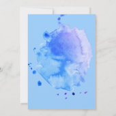 Sweet Little Lamb Baby Dusche Blue Wasserfarbe Einladung (Rückseite)