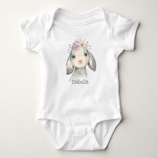 Sweet Little Lamb Baby Girl mit Namen Baby Strampler (Vorderseite)