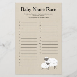 Sweet Little Lamb Baby Name Race Sbaby Showspiel