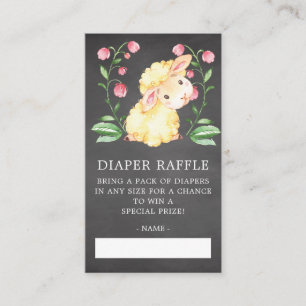 Sweet Little Lamb Baby Shower Diaper Raffle Ticket Begleitkarte