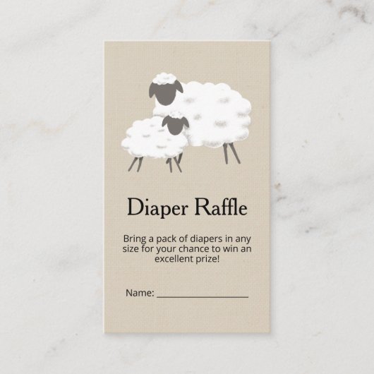 Sweet Little Lamb Baby Shower Raffle Ticket (Vorderseite)