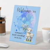 Sweet Little Lamb Blue Hydrangea & Balloon Willkom Sockelschild (In SItu)