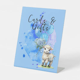 Sweet Little Lamb Blue Hydrangea Karten & Geschenk Sockelschild