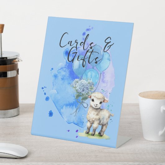 Sweet Little Lamb Blue Hydrangea Karten & Geschenk Sockelschild (In SItu)