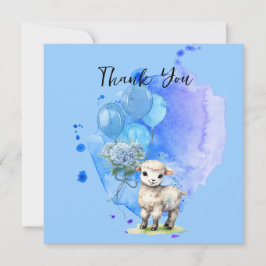 Sweet Little Lamb Blue Hyrangea Square Vielen Dank Einladung