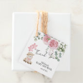 Sweet Little Lamb Blush Pink Roses Grüne Geschenkanhänger (Beispiel)