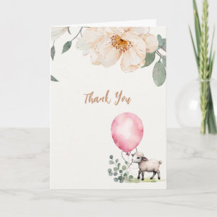 Sweet Little Lamb Floral Baby Dusche Dankeskarte