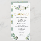 Sweet Little Lamb Greenerity Baby Shower Menü Menükarte (Vorne/Hinten)