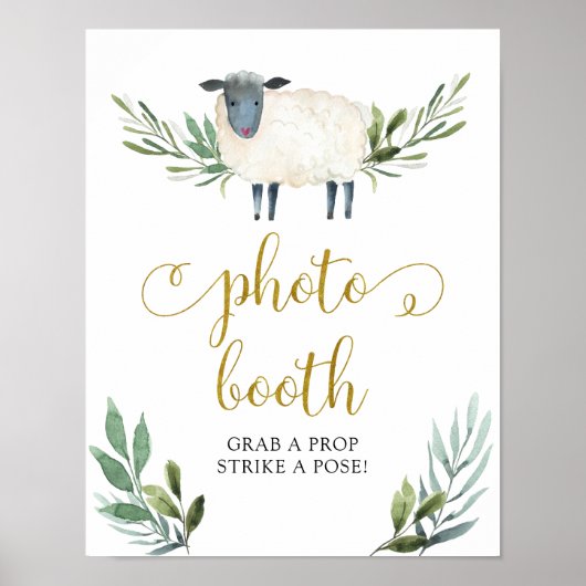 Sweet Little Lamb Greenerity Foto Booth Sign Poster (Vorne)