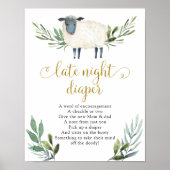 Sweet Little Lamb Greenerity Spate Night Diaper Ze Poster (Vorne)