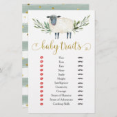 Sweet Little Lamb Greenery Baby Shower Baby Tracks (Vorne/Hinten)