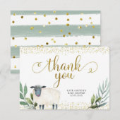 Sweet Little Lamb Greenery Danke Karte (Vorne/Hinten)