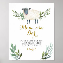 Sweet Little Lamb Greenery Momosa Bar Poster