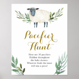 Sweet Little Lamb Greenery Schnuller Hunt Poster