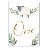 Sweet Little Lamb Greenery Tischnummer (Rückseite)